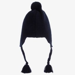 Il Gufo-Синяя вязаная шерстяная шапка | Childrensalon Outlet