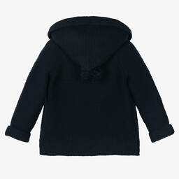 Il Gufo-Синий вязаный кардиган из мериносовой шерсти | Childrensalon Outlet