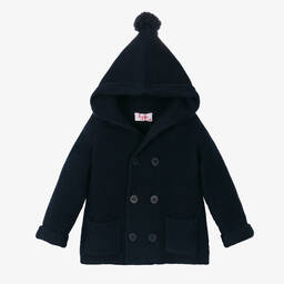 Il Gufo-Синий вязаный кардиган из мериносовой шерсти | Childrensalon Outlet