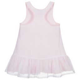 إيل غوفو-فستان شبك لون زهري فاتح وأبيض | Childrensalon Outlet