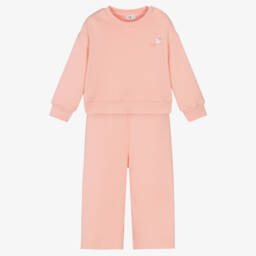 Il Gufo-Peachy Pink Toddler Cotton Ensemble | Childrensalon Outlet
