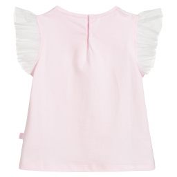 Il Gufo-Pink & White Cotton T-Shirt | Childrensalon Outlet