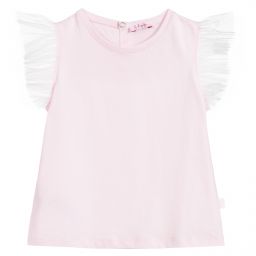 Il Gufo-Pink & White Cotton T-Shirt | Childrensalon Outlet