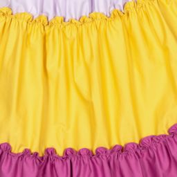 Il Gufo-Purple & Yellow Cotton Dress | Childrensalon Outlet
