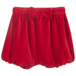 Il Gufo-Красные бархатные шорты на бретелях | Childrensalon Outlet