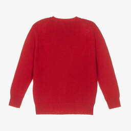 Il Gufo-Red Wool Reindeer Sweater | Childrensalon Outlet