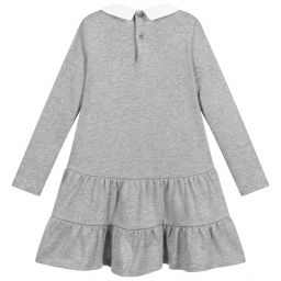 Il Gufo-فستان فيسكوز محبوك لون فضّي برّاق | Childrensalon Outlet