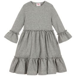 Il Gufo-Silver Viscose Jersey Dress | Childrensalon Outlet