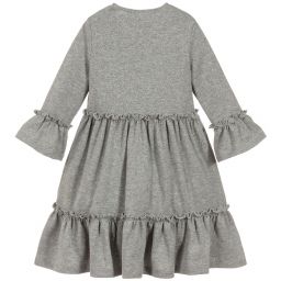 Il Gufo-Silver Viscose Jersey Dress | Childrensalon Outlet