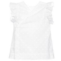 Il Gufo-Белая хлопковая блузка с бантом | Childrensalon Outlet