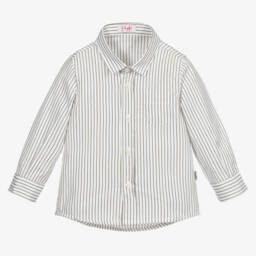 Il Gufo - White \u0026 Green Striped Shirt 