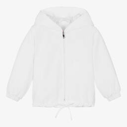Il Gufo-جاكيت هودي واقي من الرياح لون أبيض للأطفال | Childrensalon Outlet