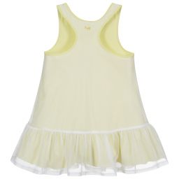 إيل غوفو-فستان شبك لون أصفر وأبيض | Childrensalon Outlet
