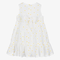 Il Gufo-Young Ladies' Daisy-Embellished Cotton Frock | Childrensalon Outlet