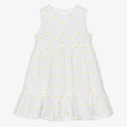 Il Gufo-Young Ladies' Daisy-Embellished Cotton Frock | Childrensalon Outlet