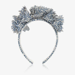 Irpa-Ободок с цветочным узором для девочек в лазурном цвете | Childrensalon Outlet