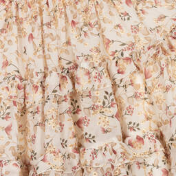 Irpa-Бежевое платье в цветочек с рюшами | Childrensalon Outlet