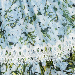 Irpa-فستان تافتا لون أزرق بطبعة ورود | Childrensalon Outlet