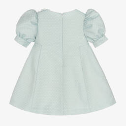 Irpa-Girls Blue Polka Dot Dress  | Childrensalon Outlet