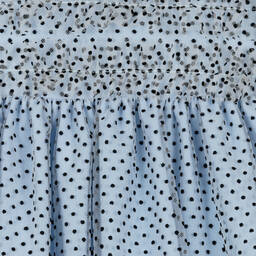 Irpa-Girls Blue Tulle Polka Dot Dress | Childrensalon Outlet