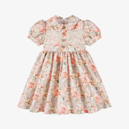 Irpa-فستان جاكار وردي للبنات | Childrensalon Outlet