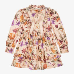 Irpa-Girls Blush Floral Satin Gown | Childrensalon Outlet
