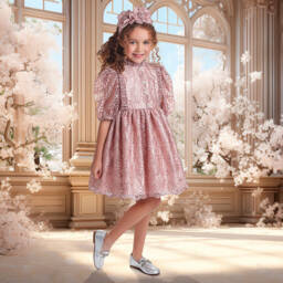 Irpa-Girls Blush Tulle Gown | Childrensalon Outlet