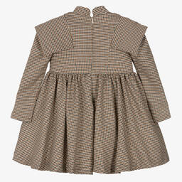 Irpa-Кремово-коричневое платье в клетку | Childrensalon Outlet