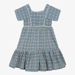 Irpa-فستان أزرق أنيق بنقشة للبنات | Childrensalon Outlet