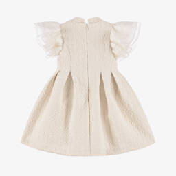 Irpa-Girls Elegant Ivory Bow Gown | Childrensalon Outlet