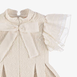 Irpa-Girls Elegant Ivory Bow Gown | Childrensalon Outlet