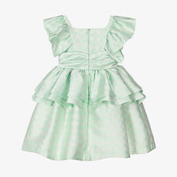 Irpa-فستان ساتان تويل لون أخضر مع حزام | Childrensalon Outlet