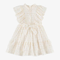 Irpa-Girls Ivory Broderie Anglaise Dress | Childrensalon Outlet