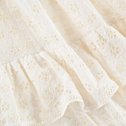 Irpa-Girls Ivory Broderie Anglaise Dress | Childrensalon Outlet