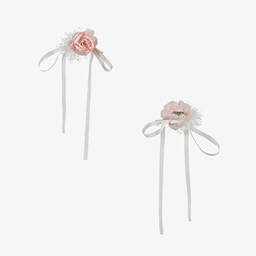 Irpa-Girls Ivory Embroidered Tulle Dress | Childrensalon Outlet