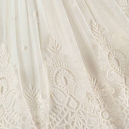 Irpa-Girls Ivory Embroidered Tulle Dress | Childrensalon Outlet