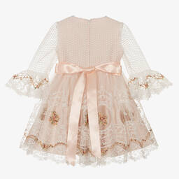 Irpa-فستان تول مطرز لون عاجي | Childrensalon Outlet