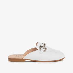 Irpa-Girls Ivory Slip-On Leather Mules | Childrensalon Outlet