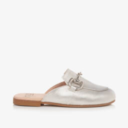 Irpa-Girls Metallic Silver Slip-On Loafers | Childrensalon Outlet