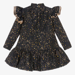 Irpa-Girls Navy Blue & Gold Dress | Childrensalon Outlet