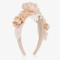 Irpa-طوق للشعر ساتان تويل لون زهري فاتح للبنات | Childrensalon Outlet