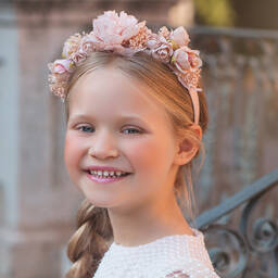 Irpa-طوق للشعر ساتان تويل لون زهري فاتح للبنات | Childrensalon Outlet