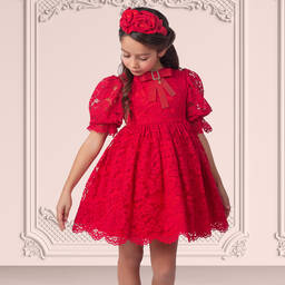 Irpa-Красное платье с кружевом | Childrensalon Outlet