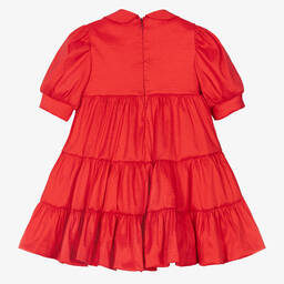 Irpa-Girls Red Roses Taffeta Dress | Childrensalon Outlet