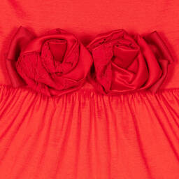 Irpa-Girls Red Roses Taffeta Dress | Childrensalon Outlet