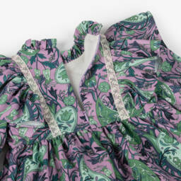 Irpa-فستان بطبعة ورود ساتان لون بنفسجي | Childrensalon Outlet