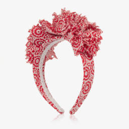 Irpa-Ободок с цветочным узором для девочек в алом цвете | Childrensalon Outlet