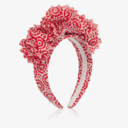 Irpa-Ободок с цветочным узором для девочек в алом цвете | Childrensalon Outlet