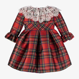 Irpa-Girls Tartan Lace Collar Dress | Childrensalon Outlet