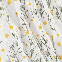 Irpa-فستان أورغانزا لون أبيض مطرز بورود | Childrensalon Outlet